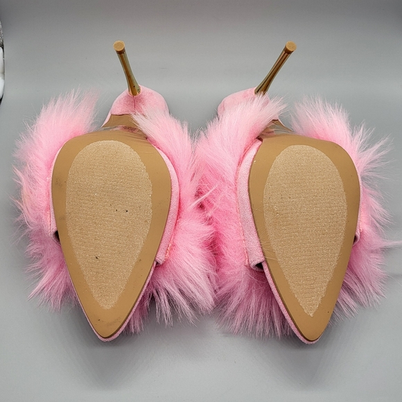 Cape Robbin Fuji Pink Fur High Heels - Picture 6 of 12